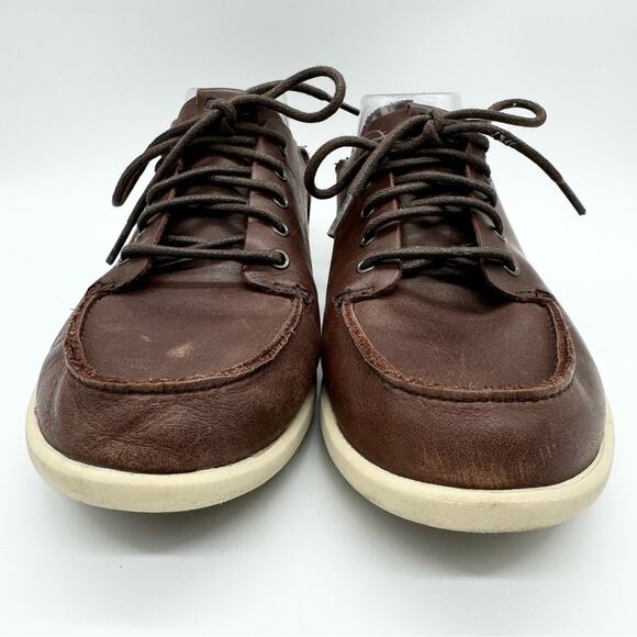 OluKai Nalukai Men's Leather Lace Up Slip On Shoe In Kona Coffee/Tapa Size 8.5 - Picture 6 of 13